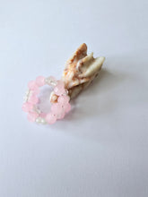 Baby pink memory wire ring with white moonstone
