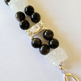 Stunning 7A grade Silver obsidian with one of a kind druzy pieces and S925 spacers