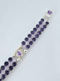 Beautiful Lavender Violet Bracelet with Purple Rhinestones