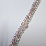 Gorgeous Women's Clear and Pink Rhinestone Bracelet