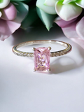 Beautiful S925 silver pink cubic zirconium ring size 7 (very danity)