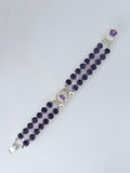 Beautiful Lavender Violet Bracelet with Purple Rhinestones