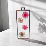 Resin flower pendant with S925 chain