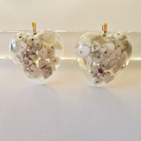 Resin heart shaped howlite chips pendant