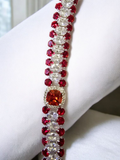 Gorgeous Clear and Red Rhinestone bracelet