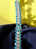 Gorgeous Blue and clear rhinestone bracelet