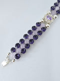 Beautiful Lavender Violet Bracelet with Purple Rhinestones