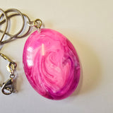 Beautiful pink and purple resin pendant with S925 silver chain