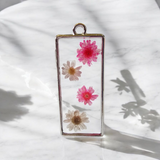 Resin flower pendant with S925 chain
