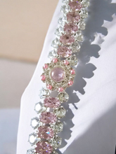 Gorgeous Women's Clear and Pink Rhinestone Bracelet