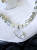Labradorite necklace with moonstone and clear quartz
