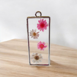 Resin flower pendant with S925 chain