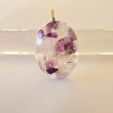 Crushed glass and amethyst pendant