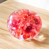 Beautiful Red Flower Resin Donut Shaped Necklace - Unique Design Jewelry Piece