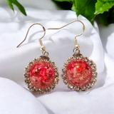 Stunning resin flower sphere earings