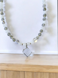 Labradorite necklace with moonstone and clear quartz