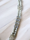 Stunning howlite bracelet with clear rhinestones