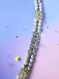 Stunning howlite bracelet with clear rhinestones