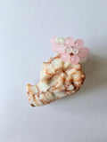 Baby pink memory wire ring with white moonstone