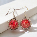 Stunning resin flower sphere earings