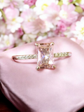 Beautiful S925 silver pink cubic zirconium ring size 7 (very danity)