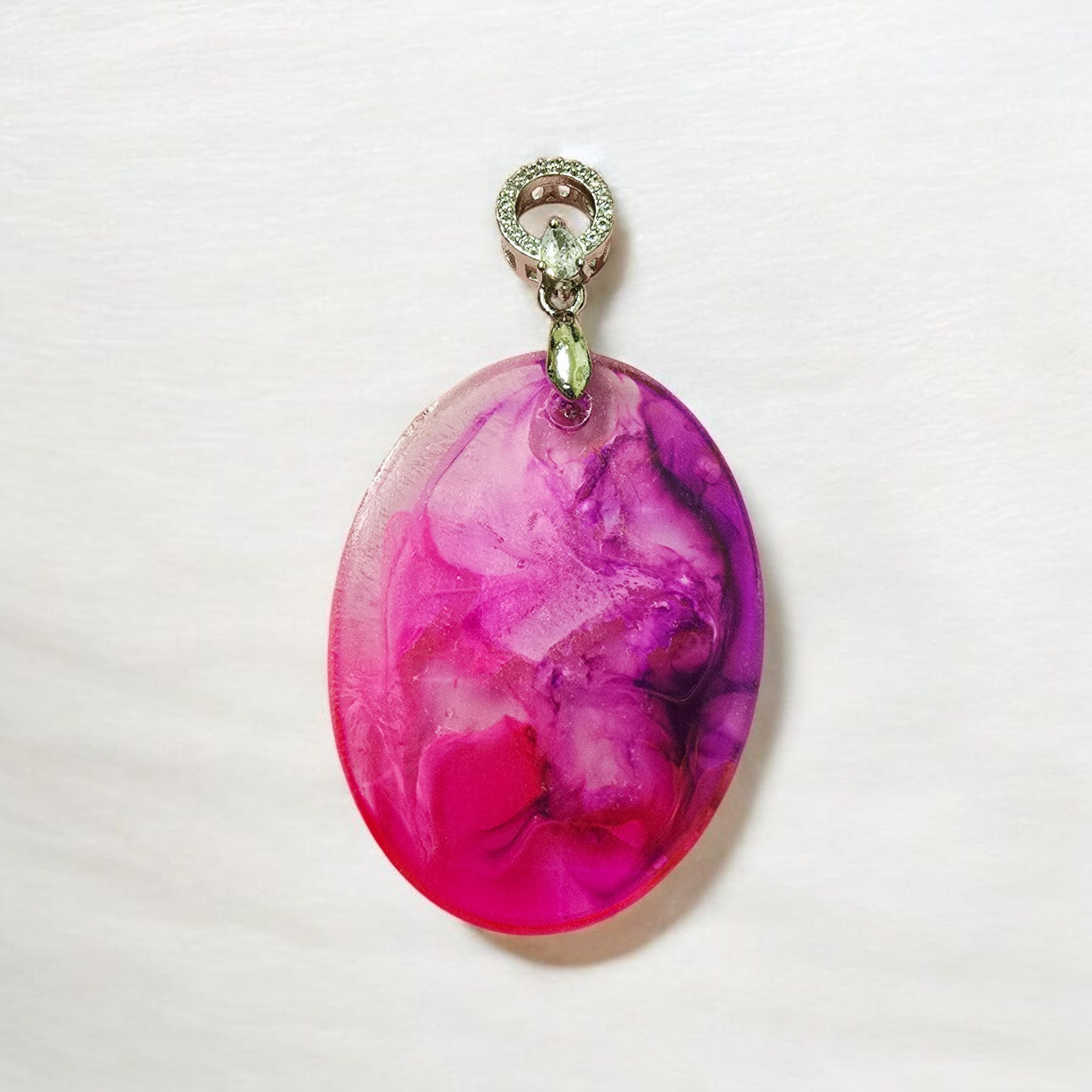 Beautiful pink and purple resin necklace
