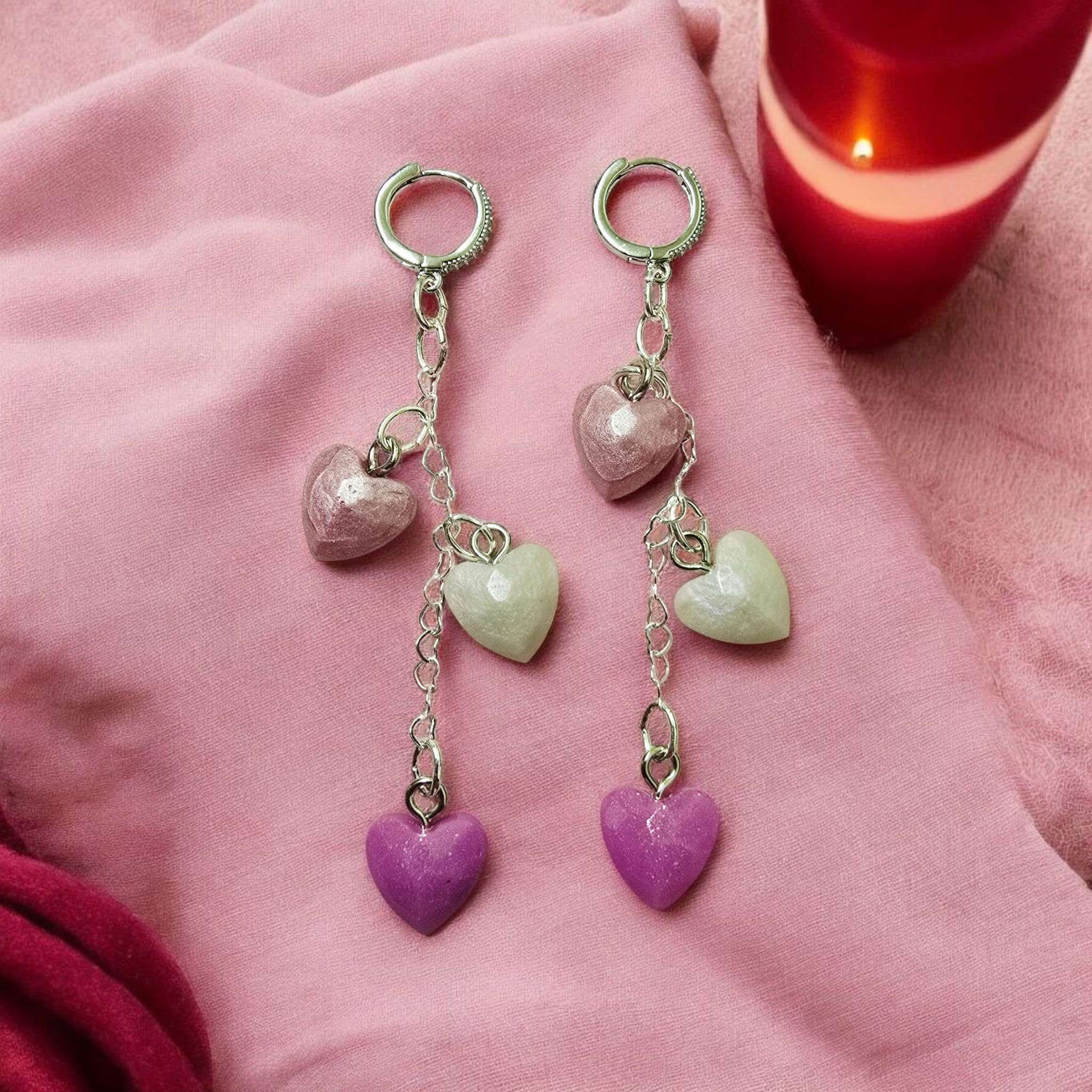 Beautiful Resin heart earings