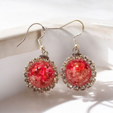 Stunning resin flower sphere earings