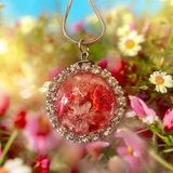Stunning resin flower pendant