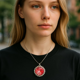 Stunning resin flower pendant