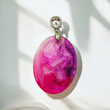 Beautiful pink and purple resin necklace