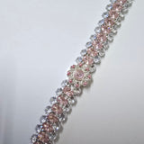 Gorgeous Women's Clear and Pink Rhinestone Bracelet