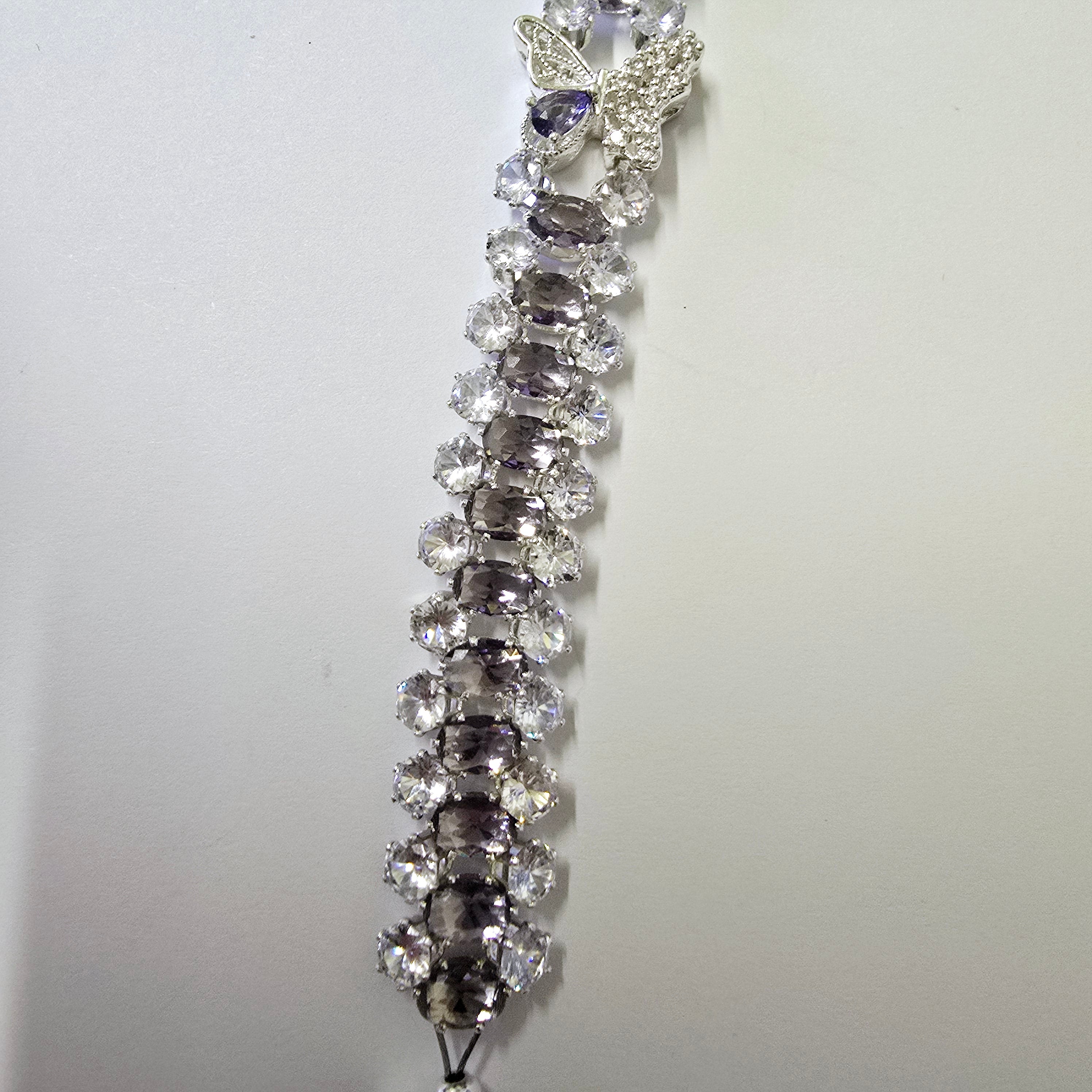 Gorgeous Clear and Purple Rhinestone Bracelet for Women