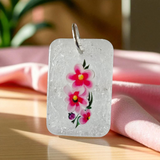 Stunning clear glitter resin pendant with flowers