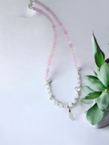 White moonstone with howlite chips and pink aurora beads