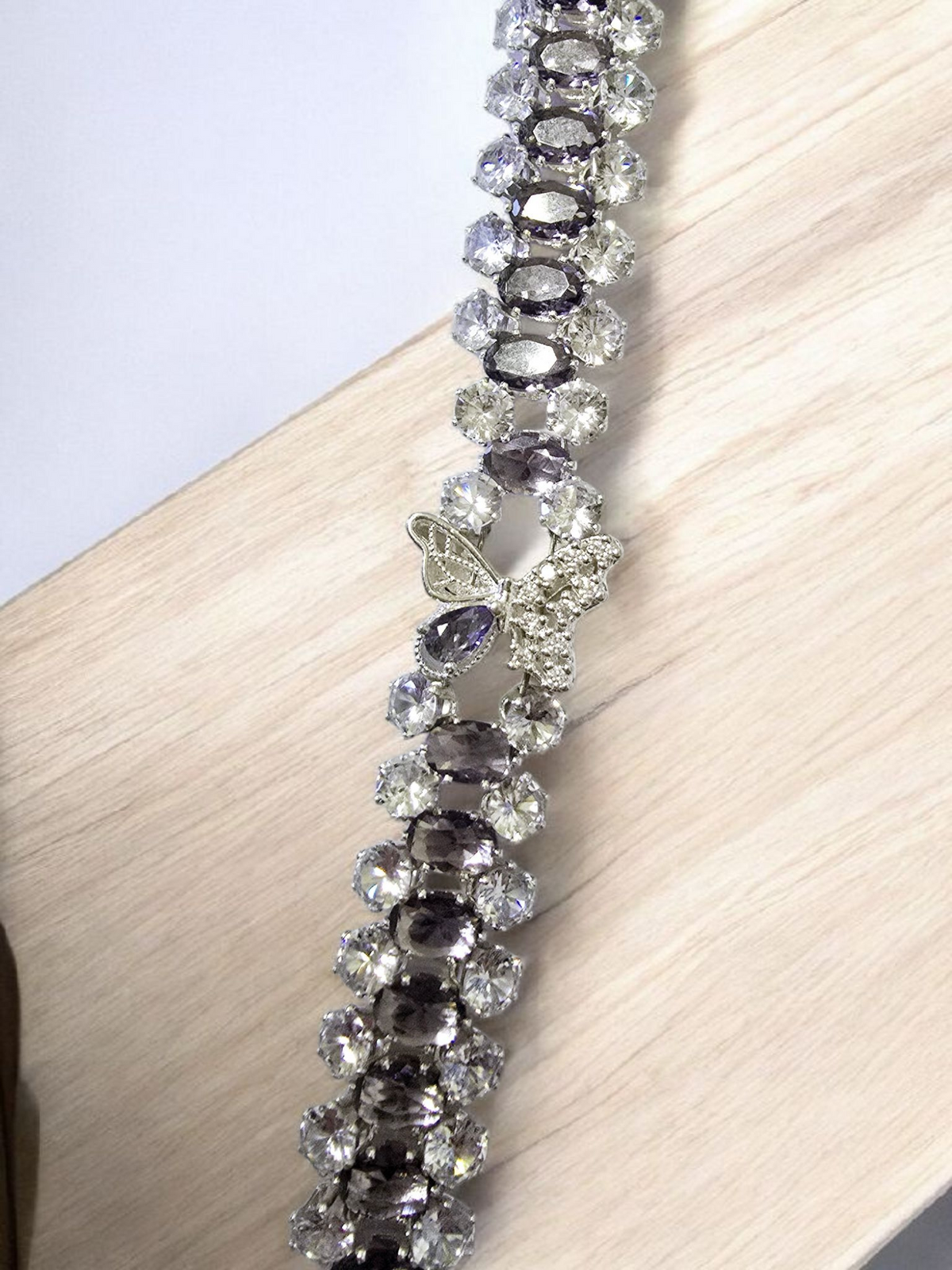 Gorgeous Clear and Purple Rhinestone Bracelet for Women