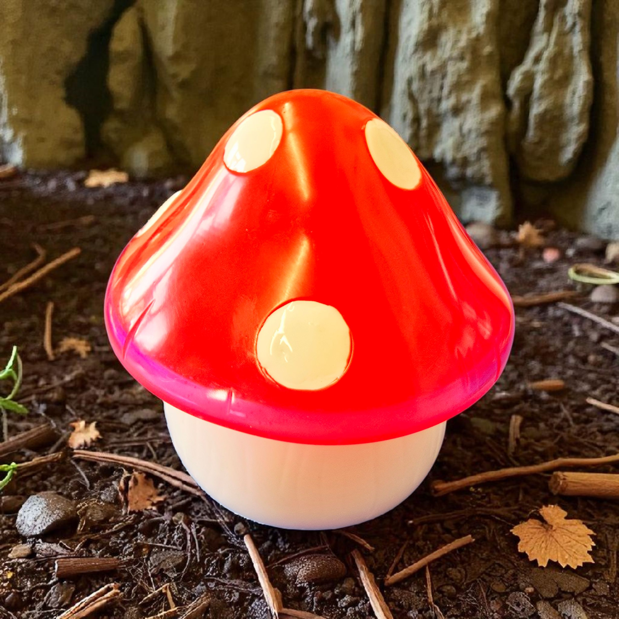 Beautiful resin mushroom jar