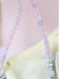 White moonstone with howlite chips and pink aurora beads