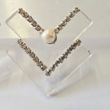 Clear resin and rhinestone earings